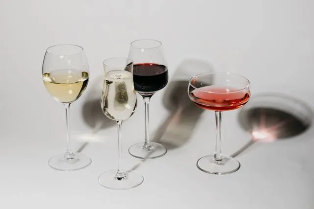 different types of wine and champagne glasses for what is barware
