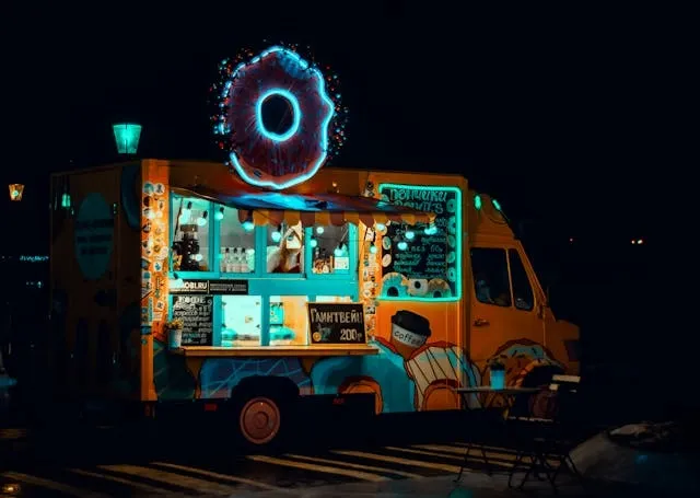 a food truck with neon lights for do neon signs need to be plugged in