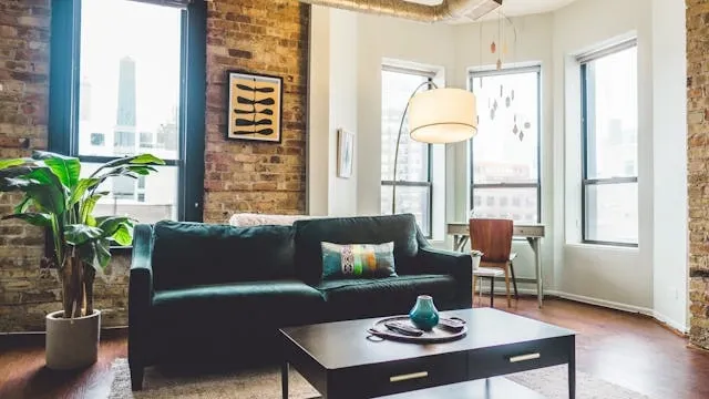 an industrial-themed living room for coffee table decor ideas