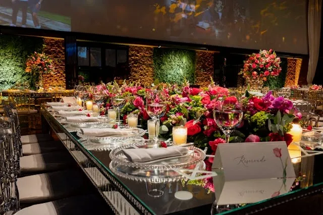 a table decorated with flowers for simple valentine table decorations