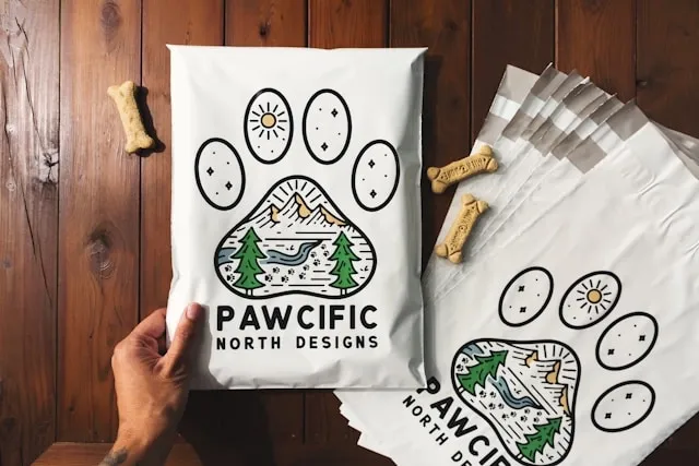 a person holding some custom mailers for poly mailer sizes