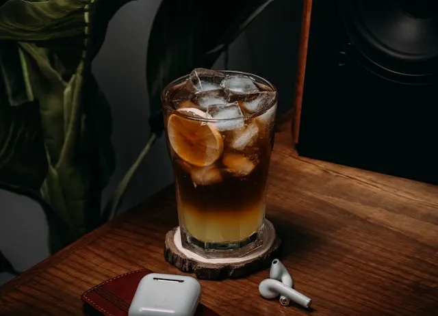 a glass on a wood coaster for coaster design ideas