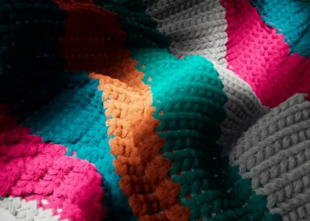 a close-up of a colorful wool blanket for how to wash a wool blanket