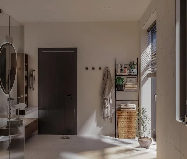 a neat modern bathroom for how to display towels in bathroom