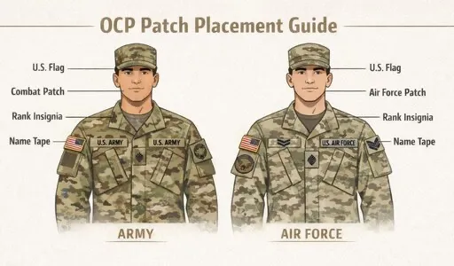 a visual diagram of uniforms for ocp patch placement