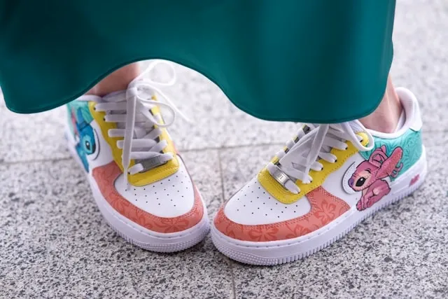 a pair of customized sneakers for shoe design ideas