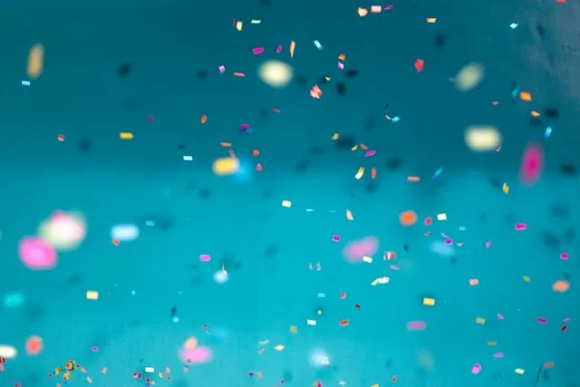 confetti in the air for birthday party checklist