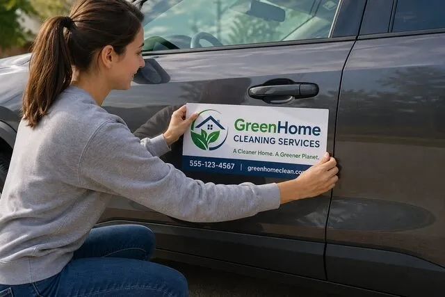 a person applying a car magnet for do car magnets damage paint