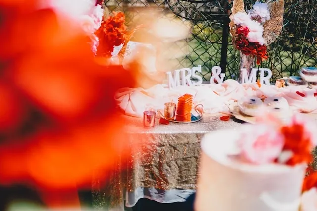 table decorations at a wedding reception for wedding neon sign backdrop