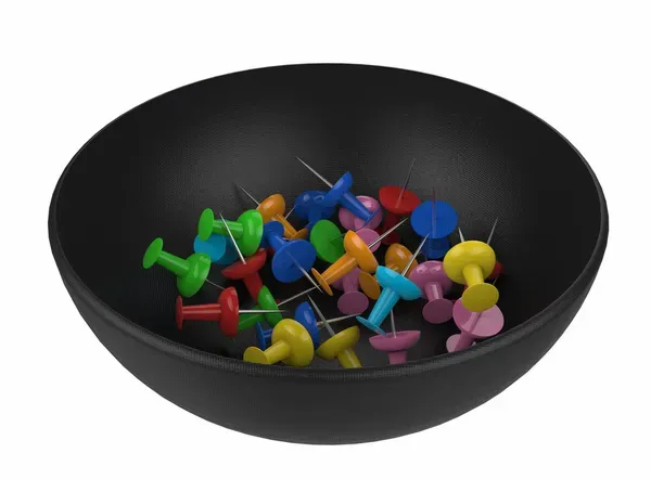 Pins in a black bowl Pins in a black bowl