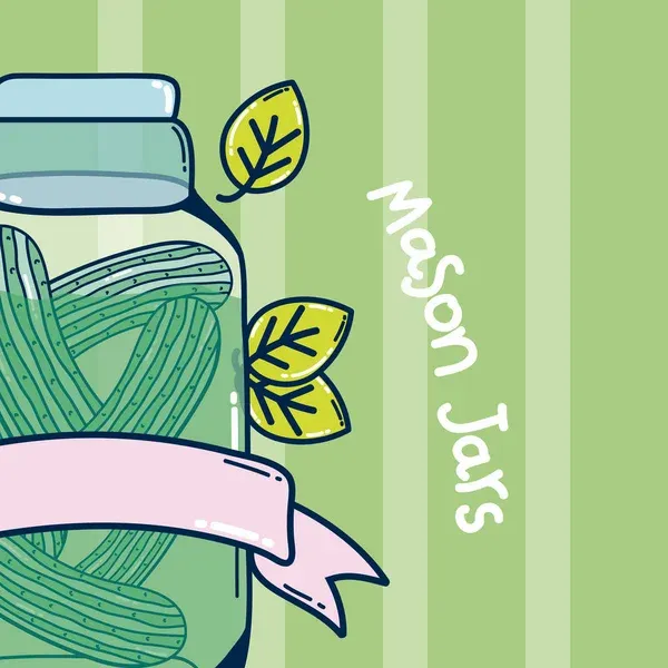 Illustration of mason jar contain pickles Illustration of mason jar contain pickles