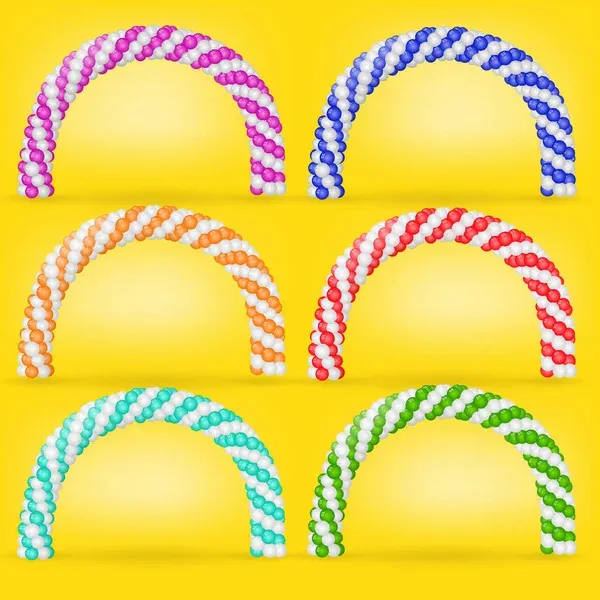 Vector illustration of multiple balloon arches Vector illustration of multiple balloon arches