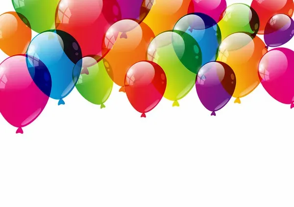 Multi-colored floating balloons
