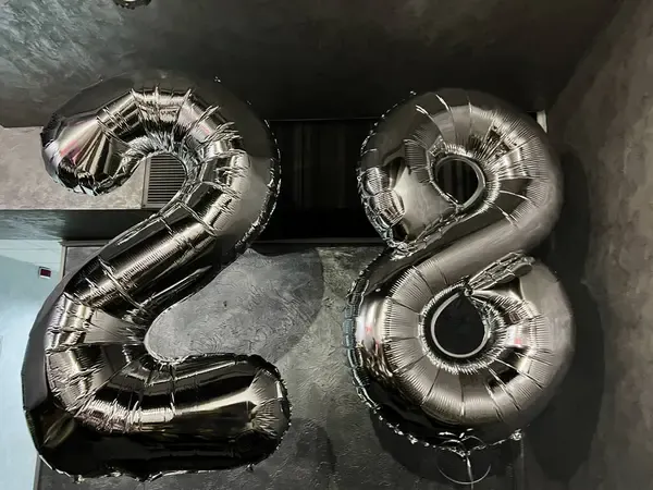 Air-filled balloon forming numbers Air-filled balloon forming numbers