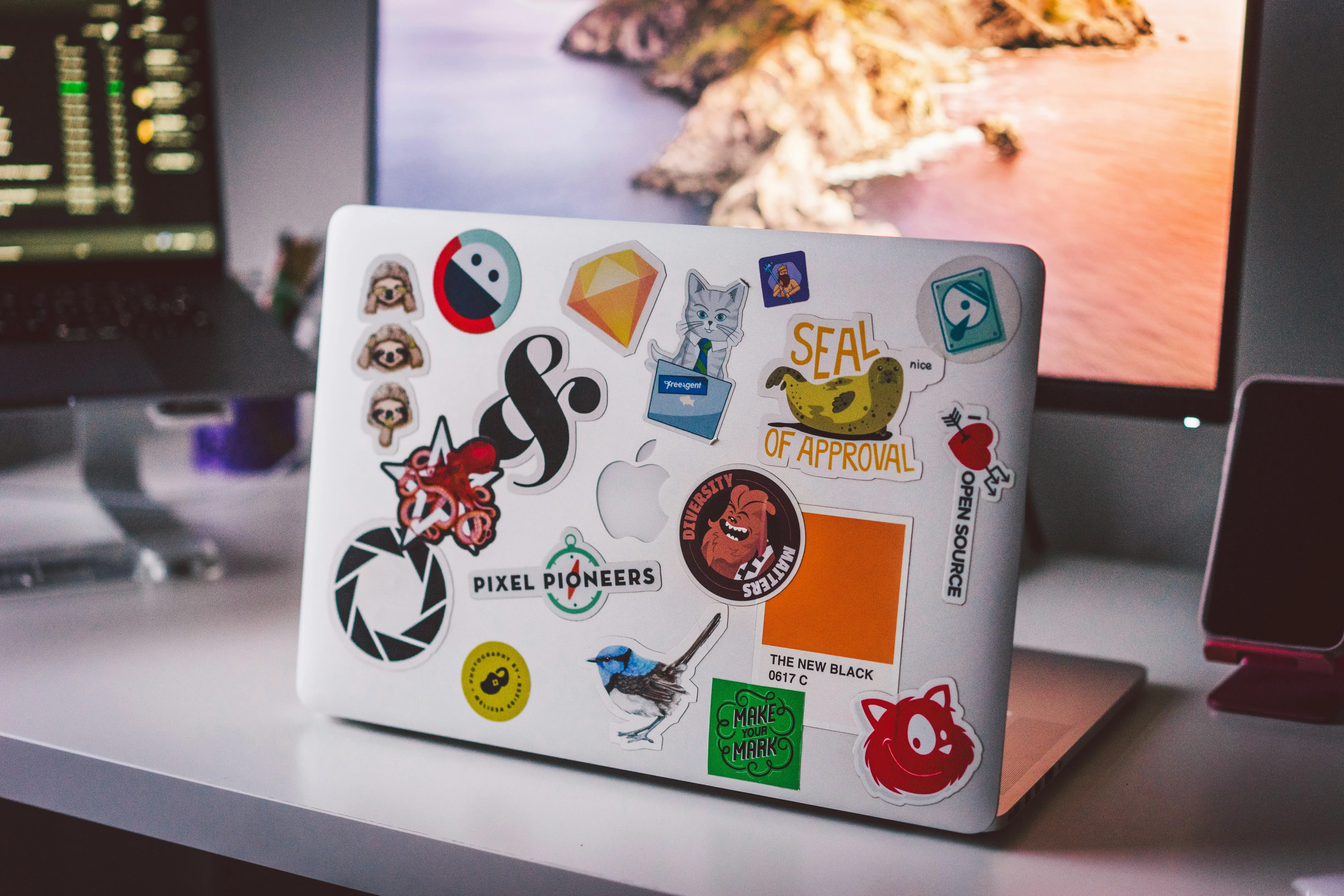 Stickers on a laptop Stickers on a laptop
