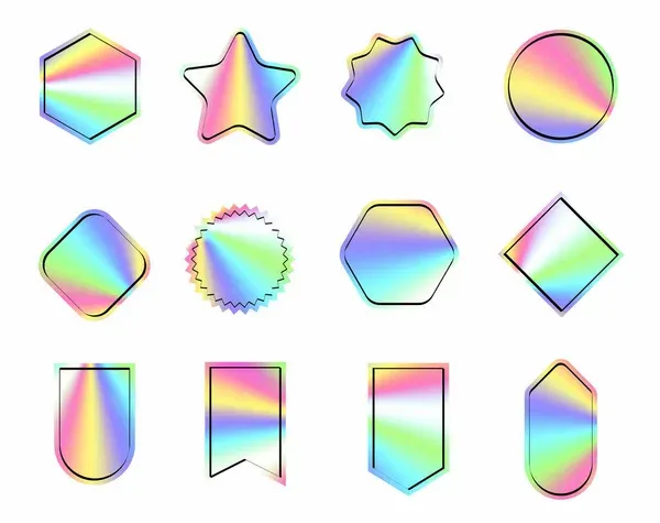 Holographic stickers of several shapes Holographic stickers of several shapes