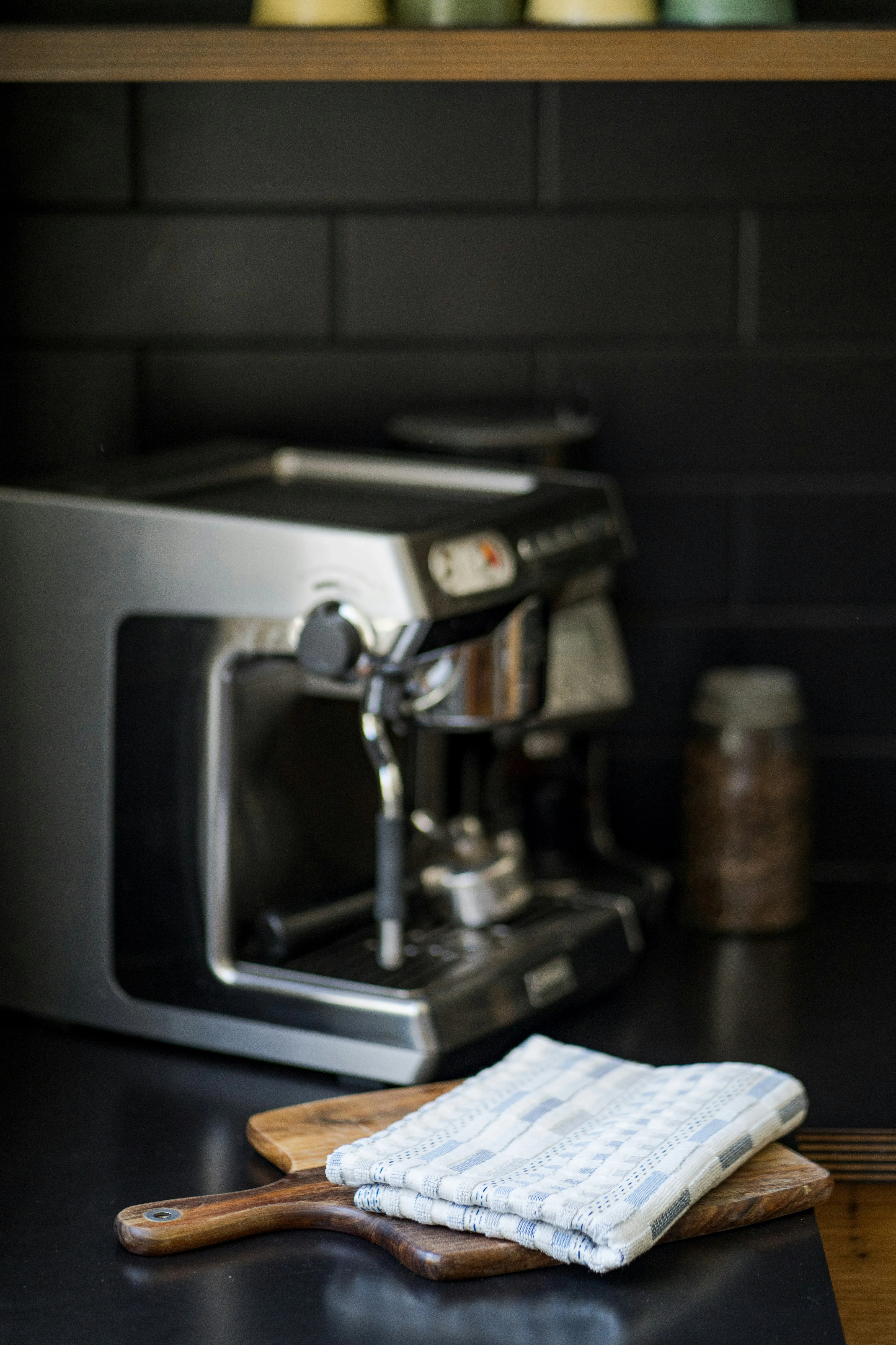 Kitchen towel on a chopping board Kitchen towel on a chopping board