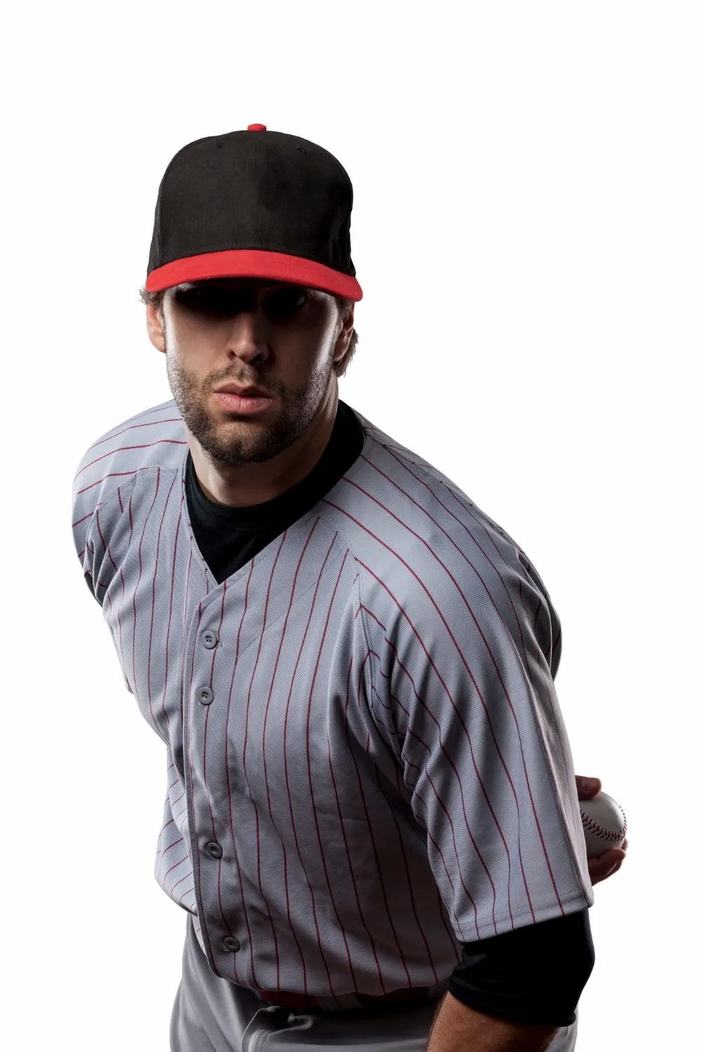 Baseball player in red uniform