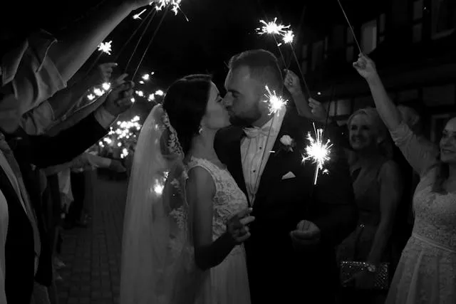 a bride and groom for wedding cocktail table decor