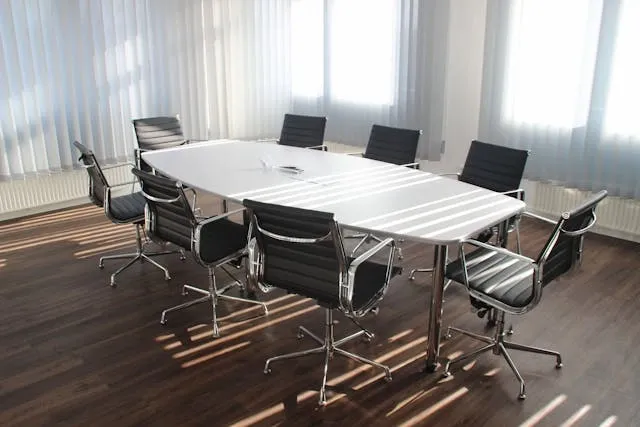 a conference room with natural light for conference room lighting