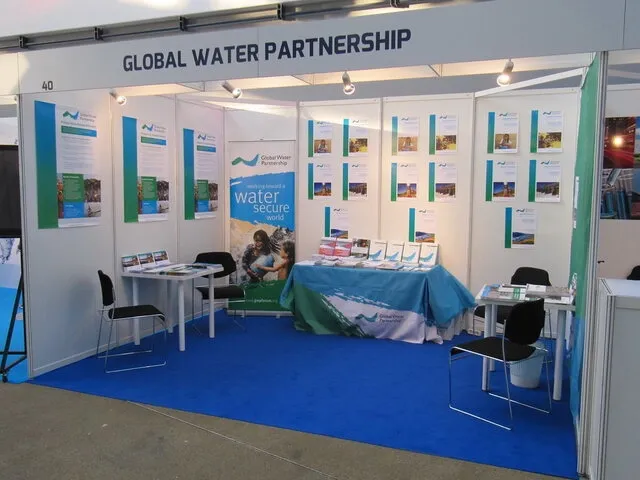 a branded exhibition booth at a trade fair for trade show checklist