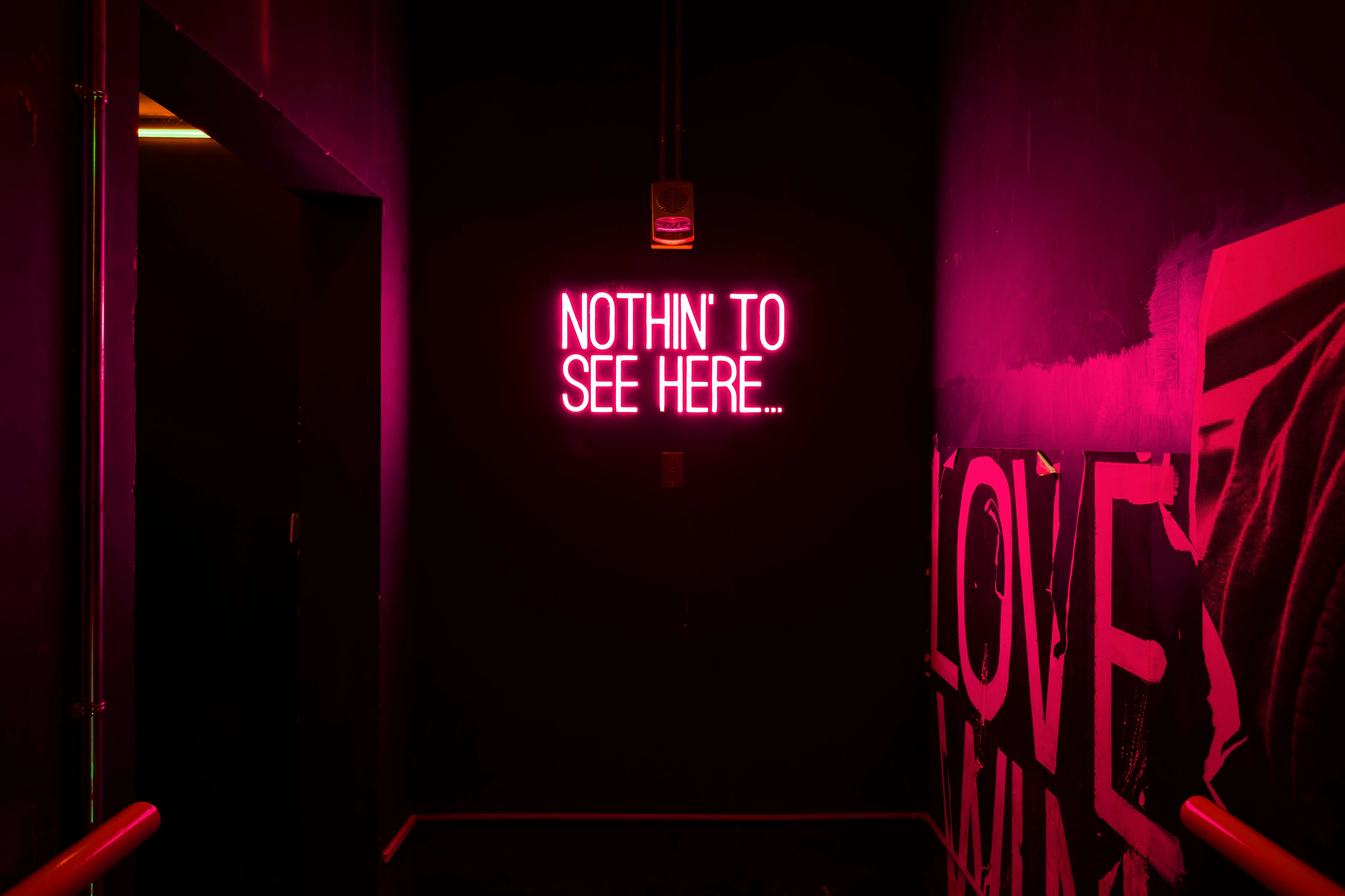 a neon sign that reads nothin to see here in a pink hue for funny neon sign quotes