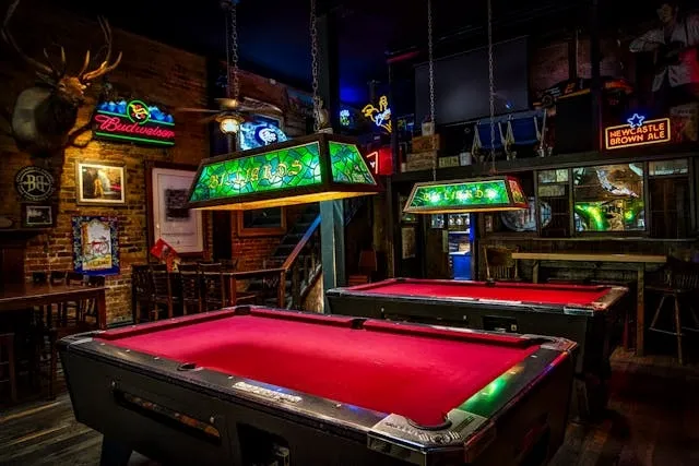 a stylish bar with pool tables for bar branding