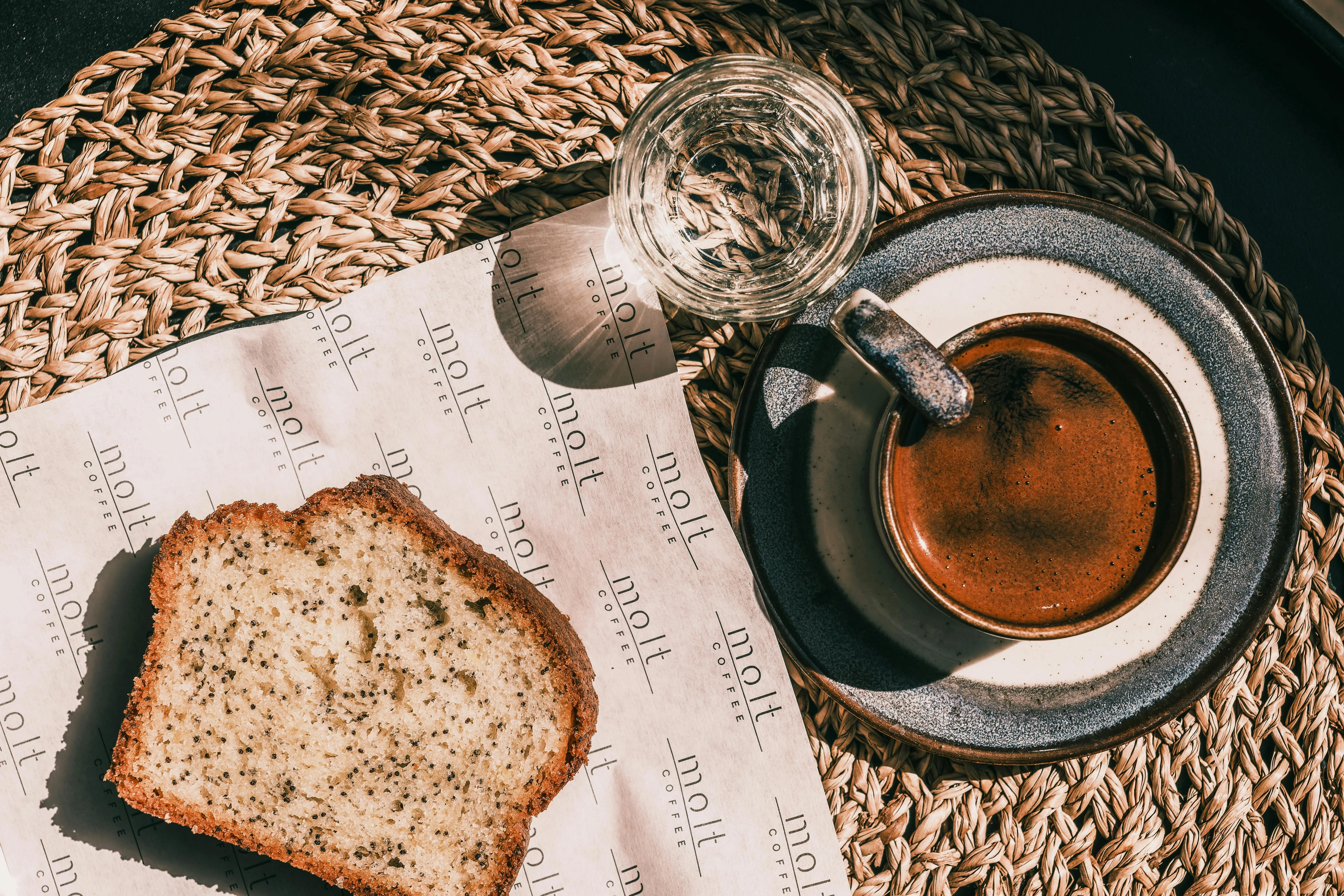 a mug of coffee and a snack for mug rug ideas