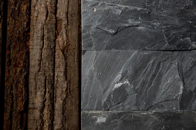 rugged slate alongside tree bark for laser engraved slate coasters