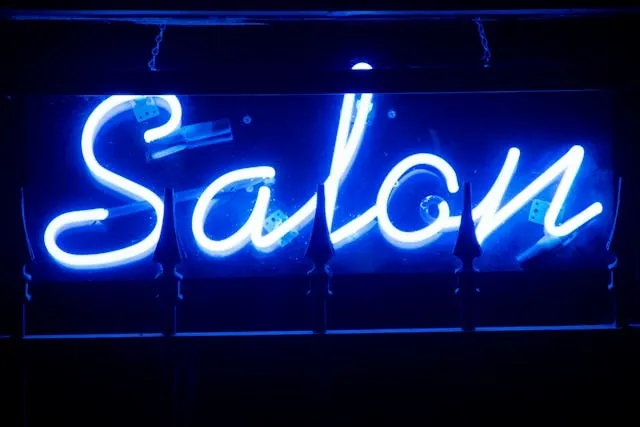 a blue neon sign for salon lighting ideas a blue neon sign for salon lighting ideas