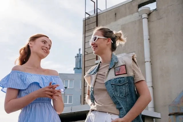 two women having a conversation for types of patches two women having a conversation for types of patches