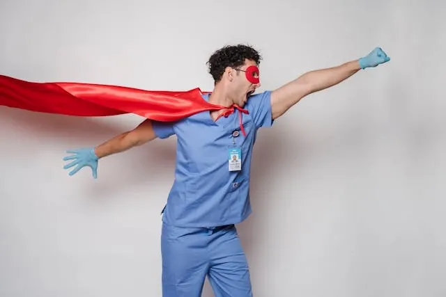 a nurse dressed as a superhero for how to make badge reels a nurse dressed as a superhero for how to make badge reels