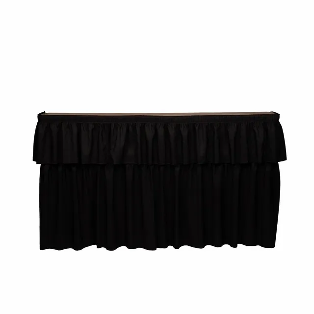 a black table skirt for skirted table