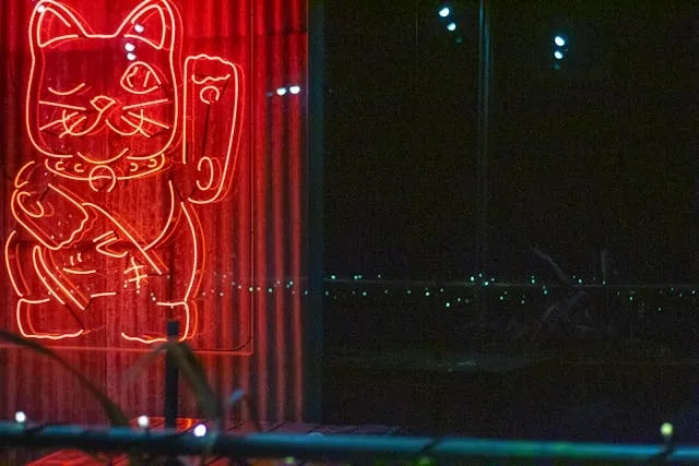 a red lucky cat neon sign for tokyo neon lights a red lucky cat neon sign for tokyo neon lights