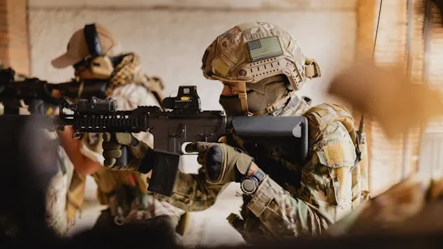 a soldier in combat gear for reaper military patch meaning