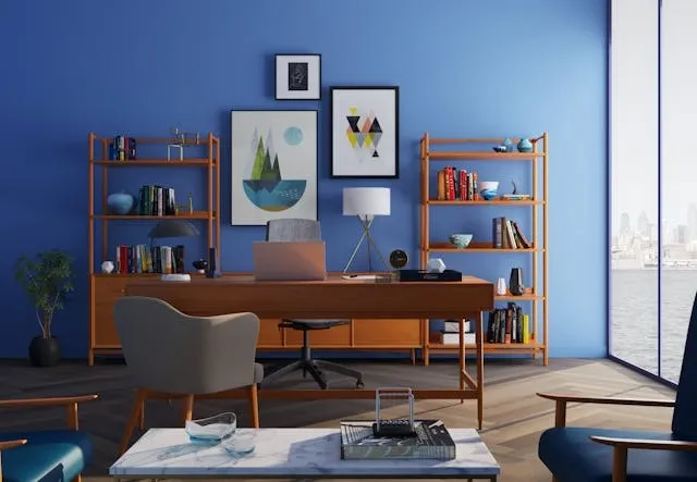 a neat modern office space for office wall decor ideas
