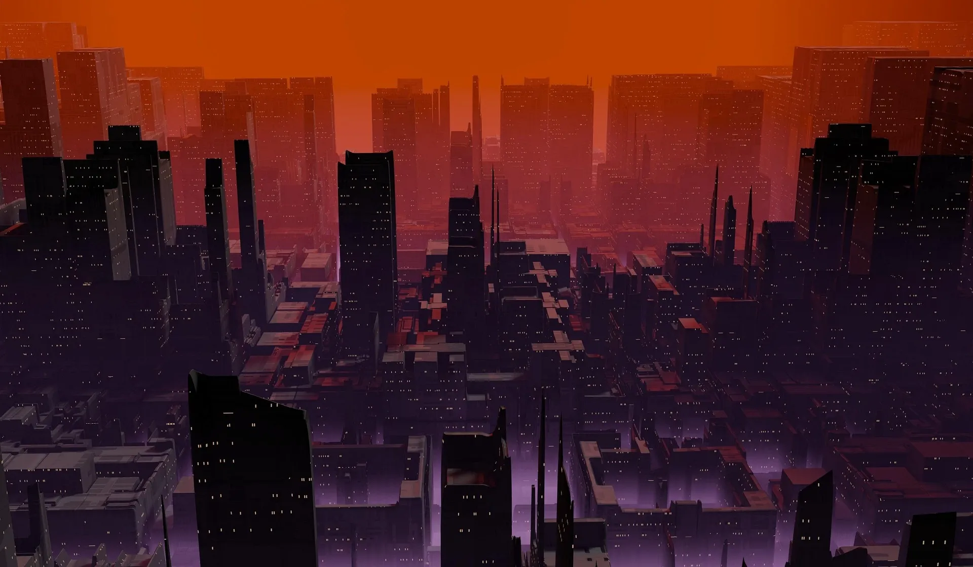 a violet-lit cyberpunk street scene for neon dark purple aesthetic