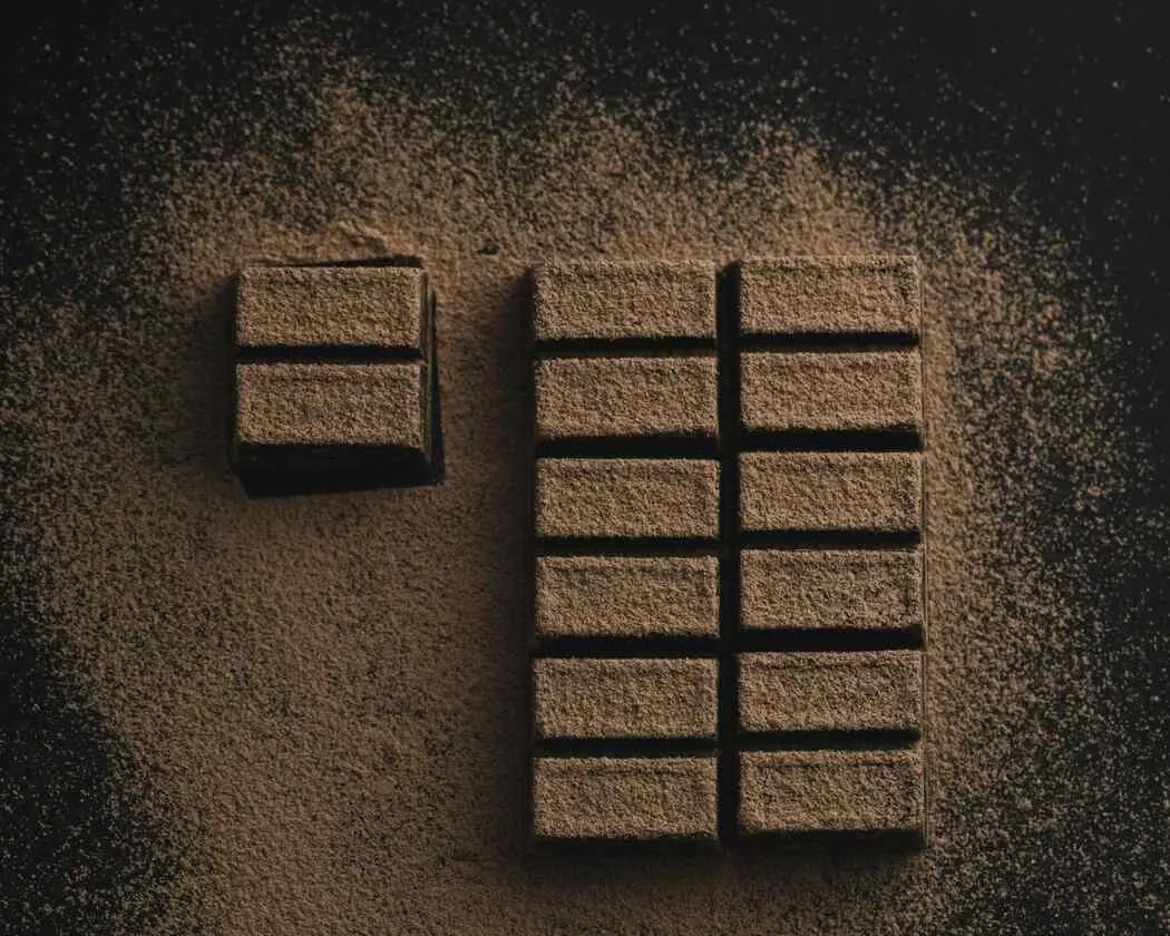 cocoa dusted chocolate bars