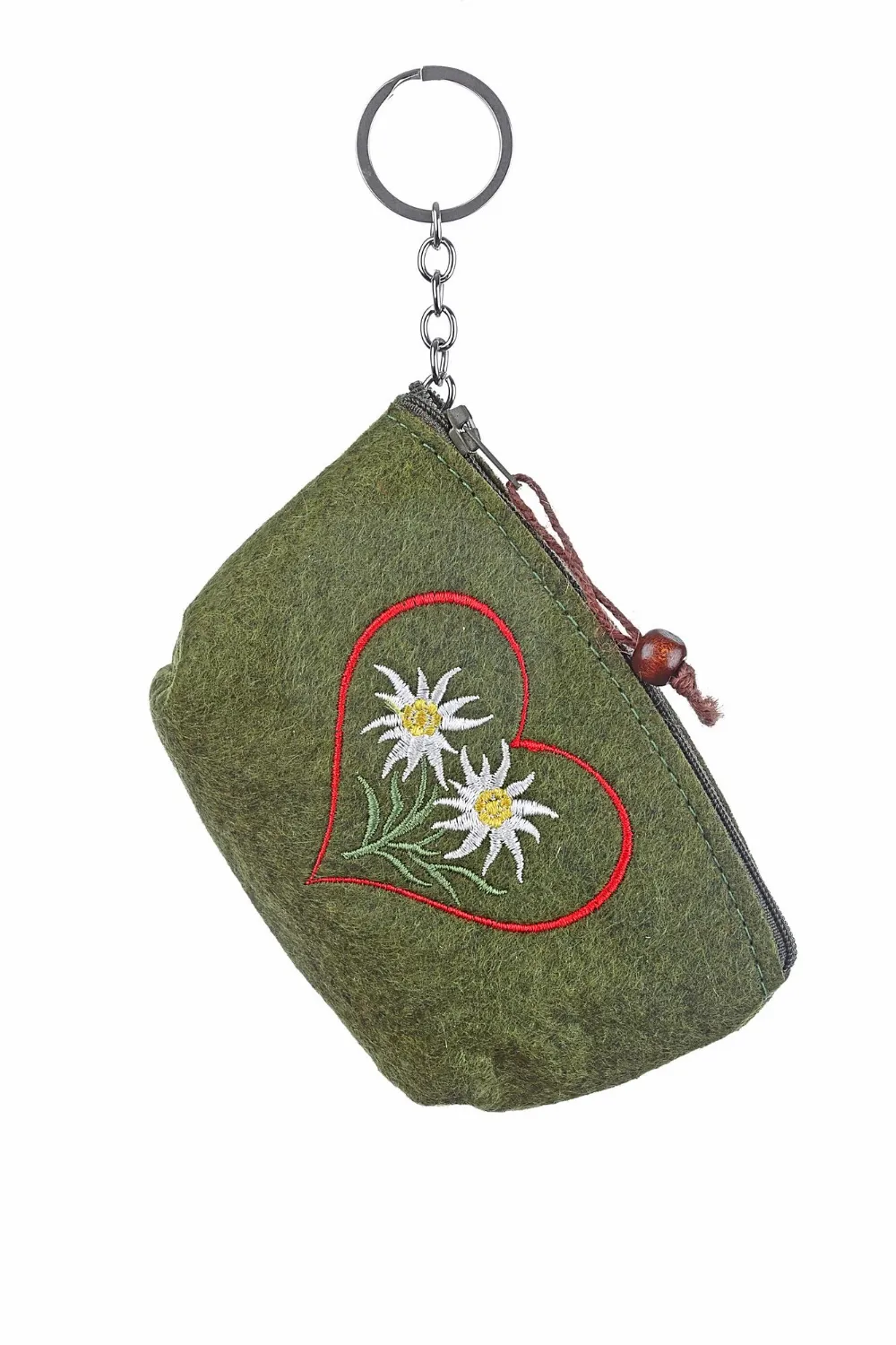 Embroidered logo Keychain green customkeychains