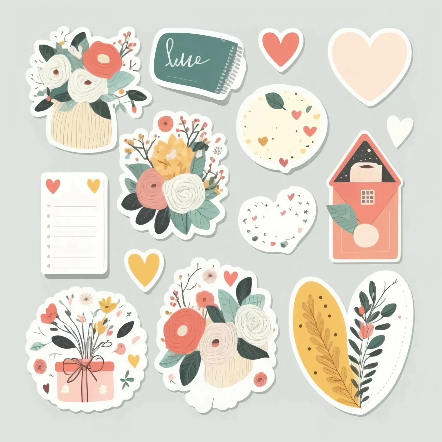 Cute stickers for daily planner and diary collection