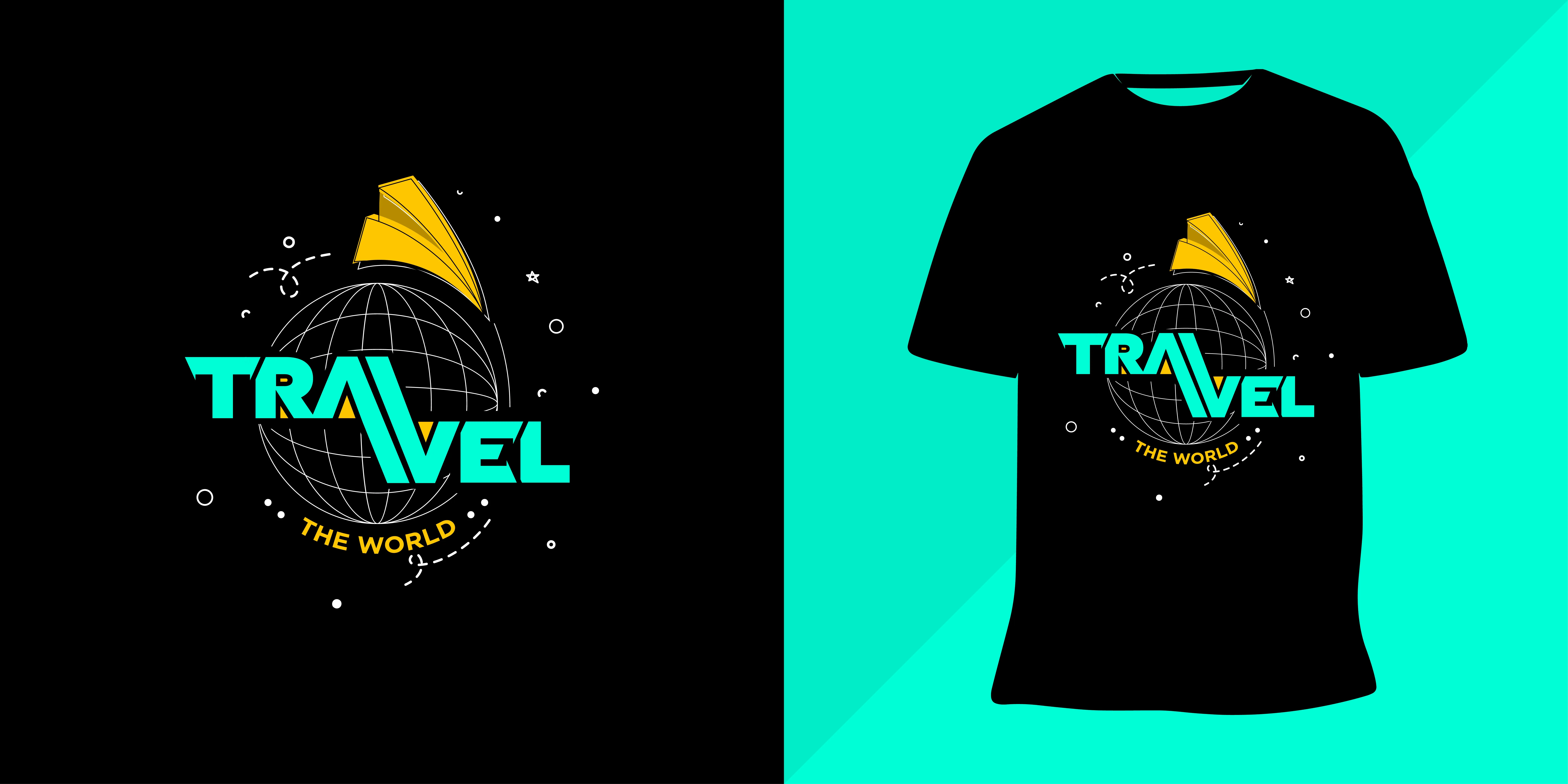 Travel the world lettering illustration t-shirt design