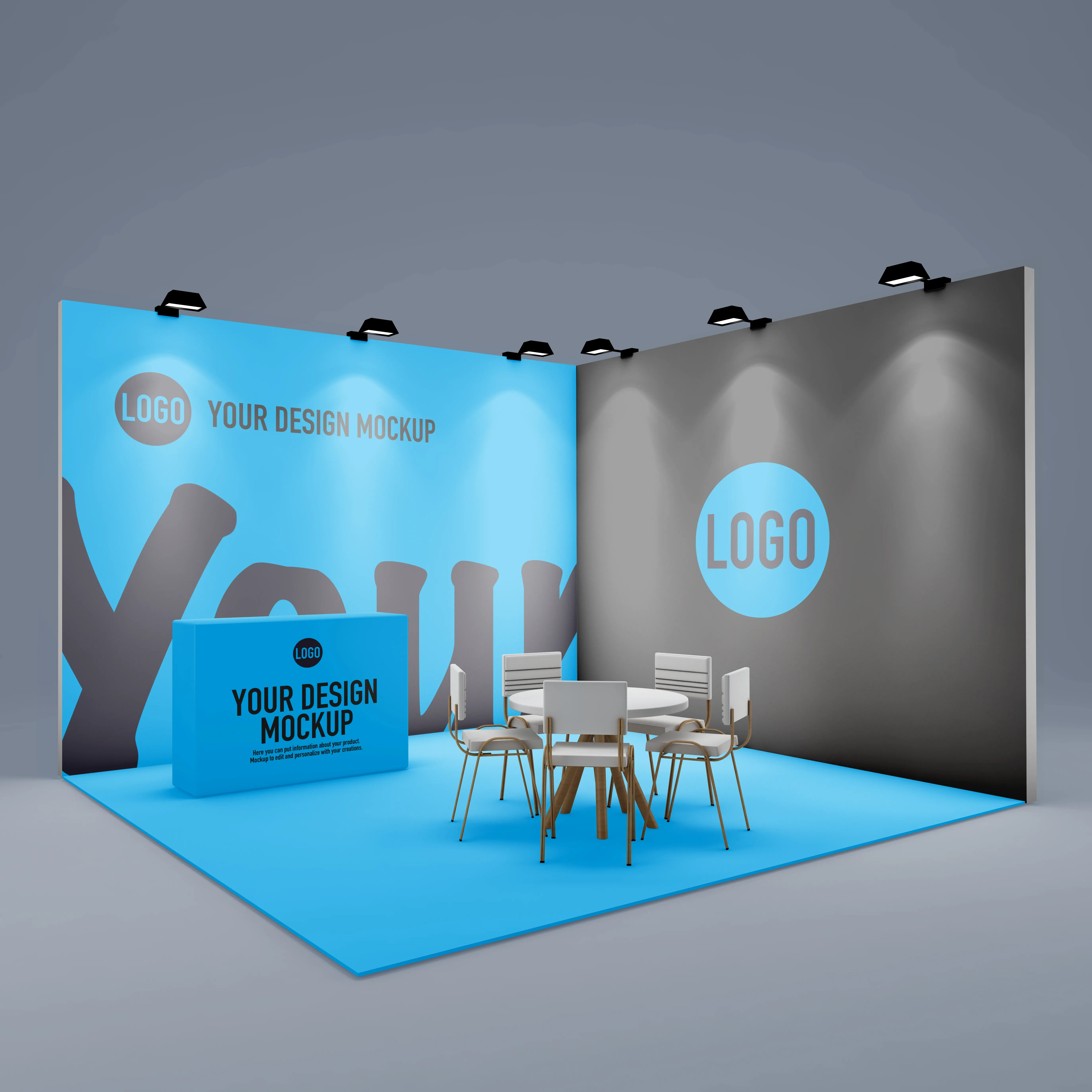 Event stand for presentation mockup isolated
