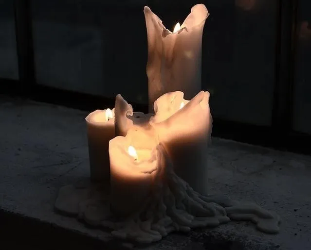 melted candles on a table for how to get wax out of tablecloth