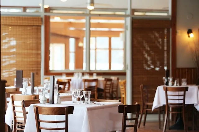 square table settings in a restaurant for tablecloth square sizes