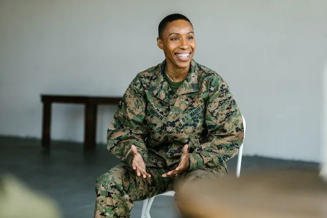 a us marine in uniform for how to sew on military patches by hand