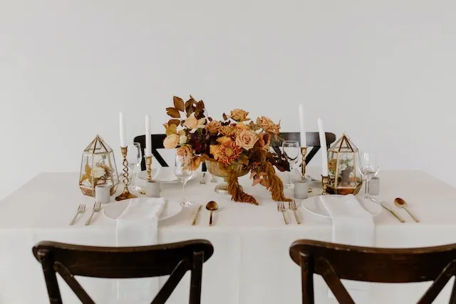 a neatly decorated table for how to measure for a tablecloth