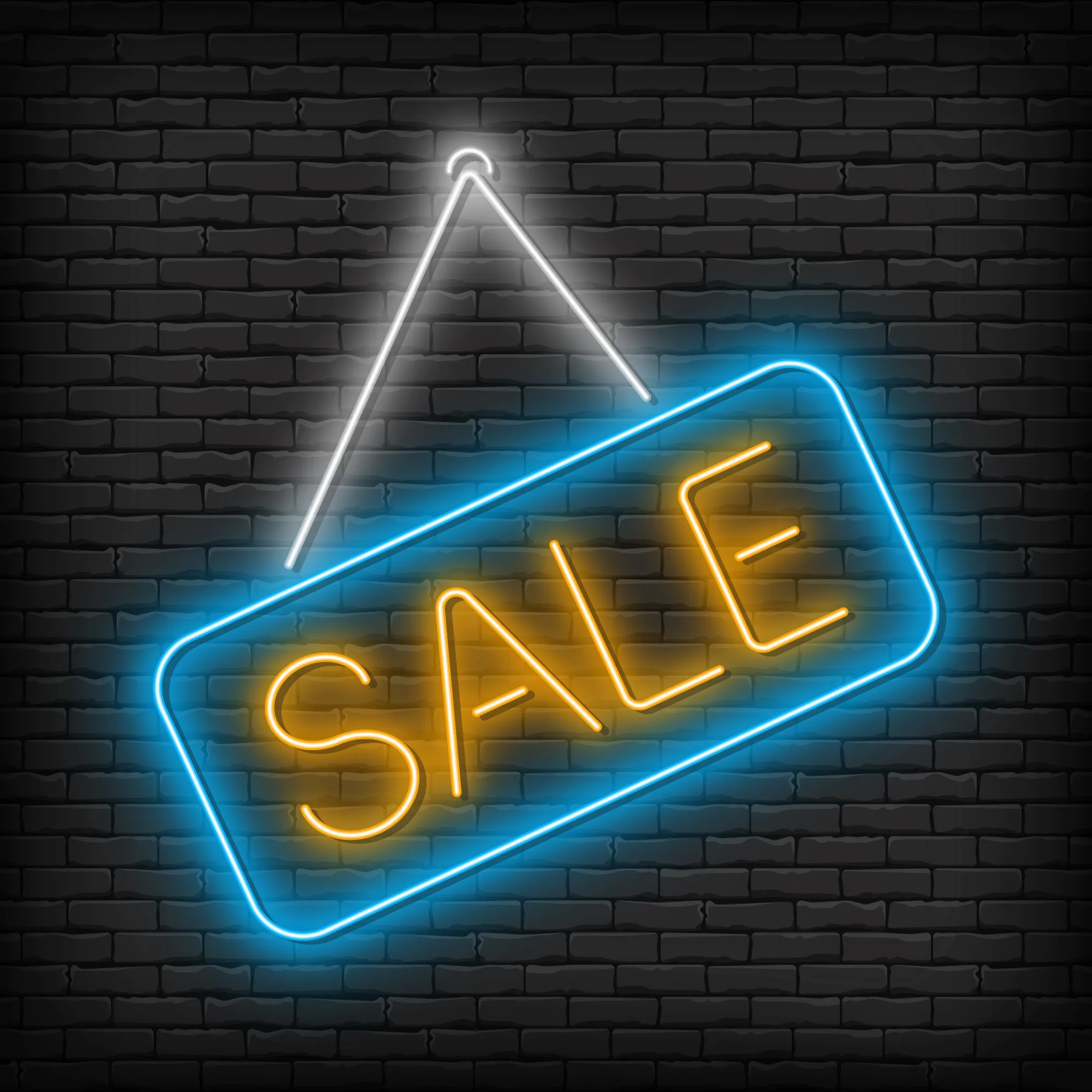 Sale neon sign on black background