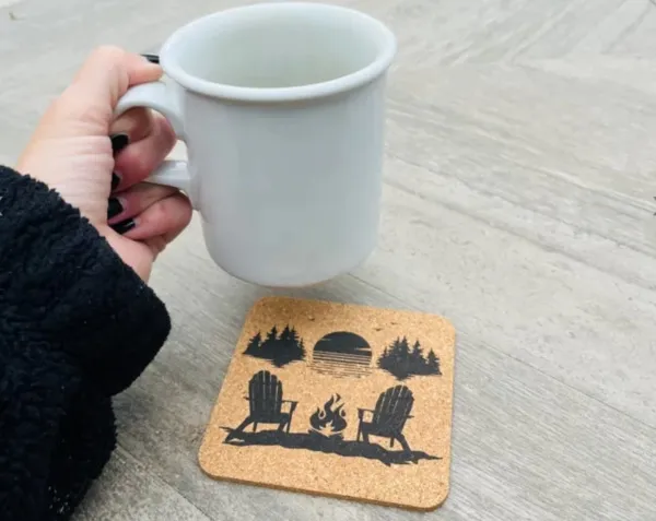 coaster on a table for how to make cricut coasters