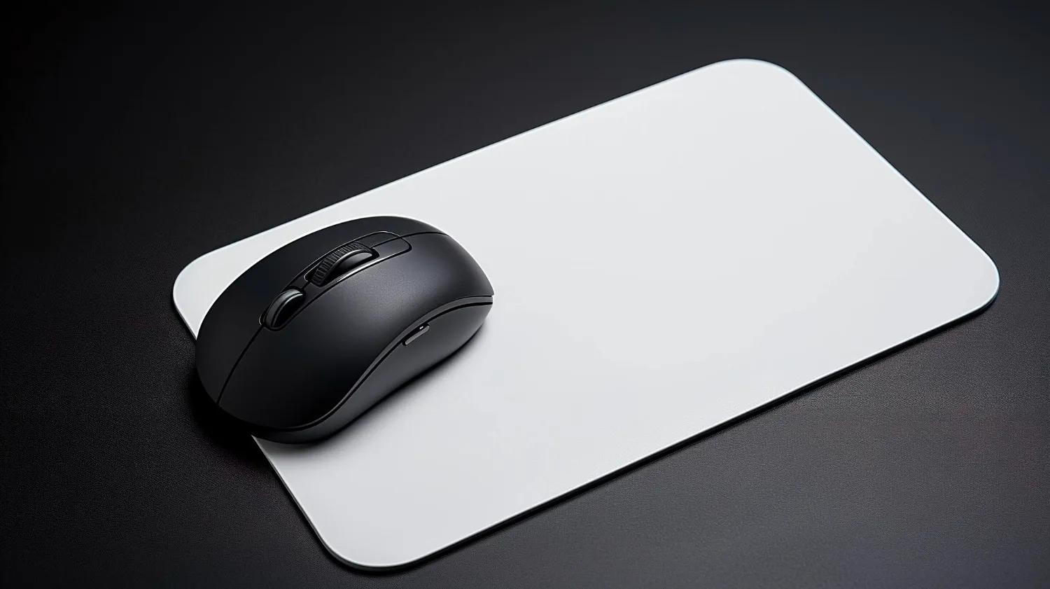 A Photo showcasing the simplicity and elegance of a wired or wireless computer mouse pad