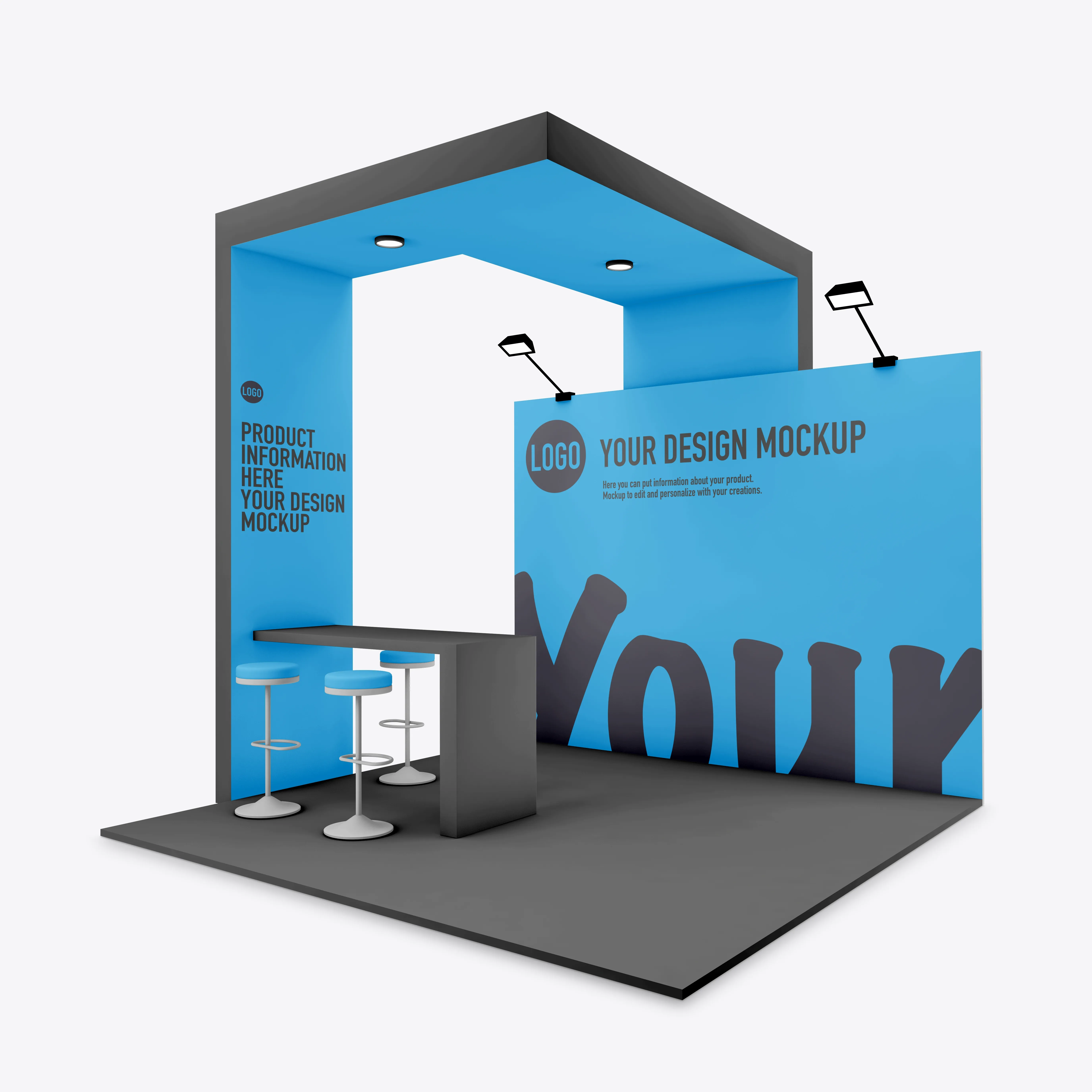 Event stand mockup isolated